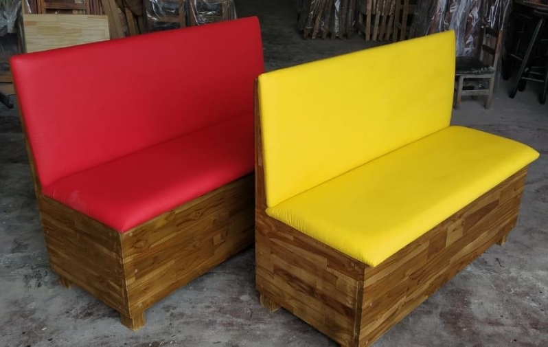 Banco Booth Estofado Liso Laminado Varias Cores Para Bar e Restaurante