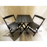 Jogo de Mesa Dobrável de Madeira