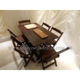 Jogo de Mesa Dobrável Tábua de Churrasco